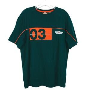 Y2K Harley Davidson 100th Anniversary Tee 2003 Black Orange Large